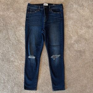 William Rast Dark Blue Distressed Skinny Jeans